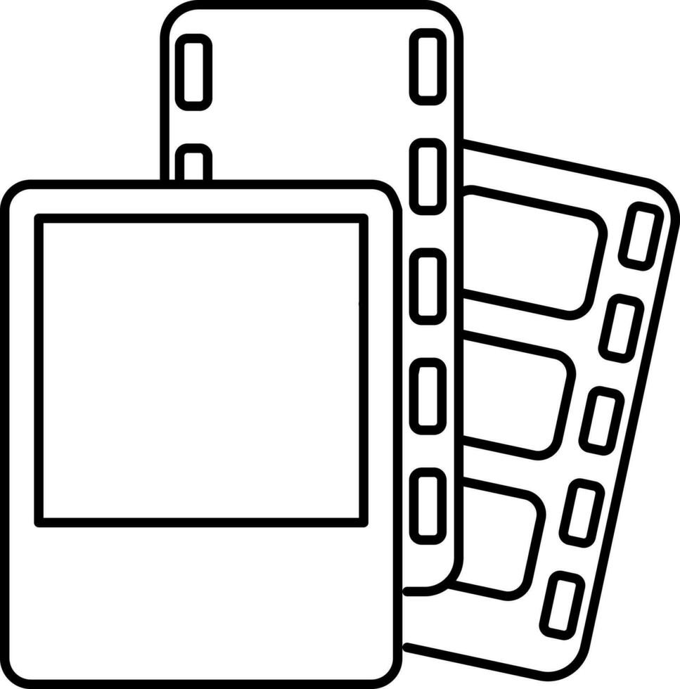 Video strips and photograph icon. vector