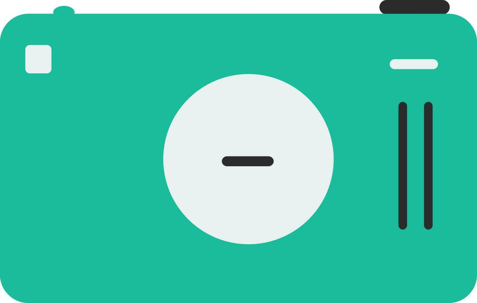 Green flat style camera icon. vector