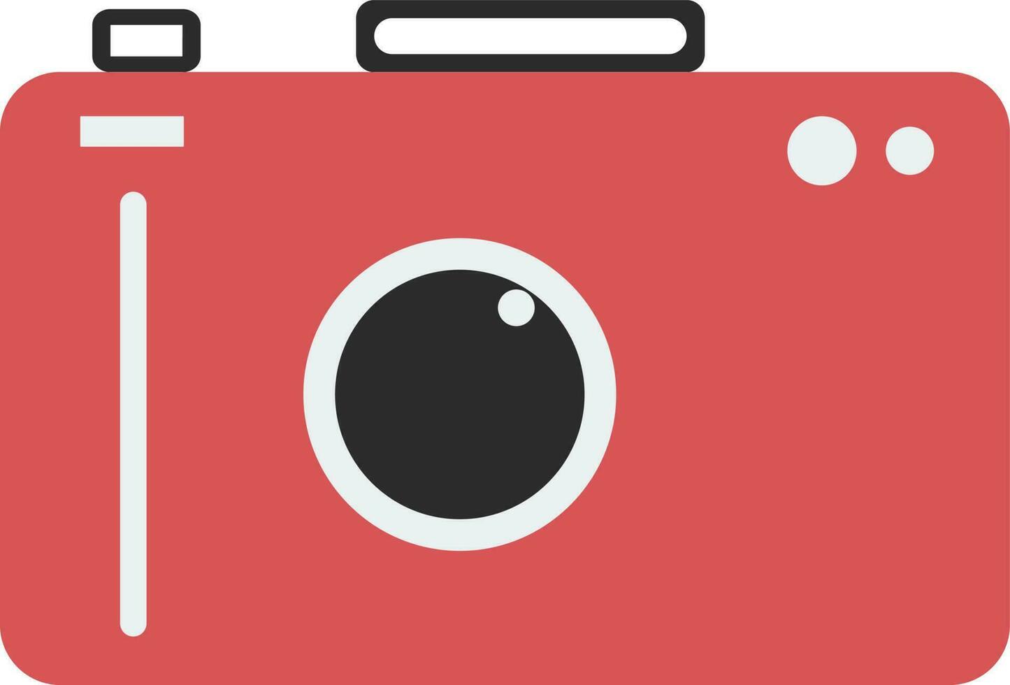 Pink illustration of a camera. vector