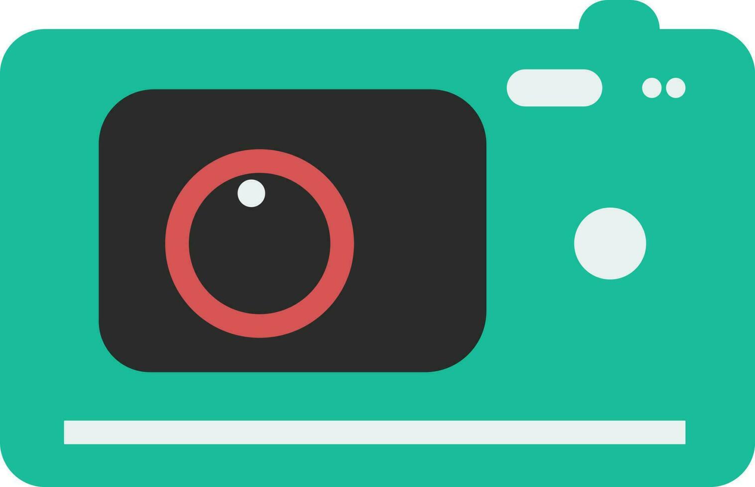 Isolated camera in green and black color. vector