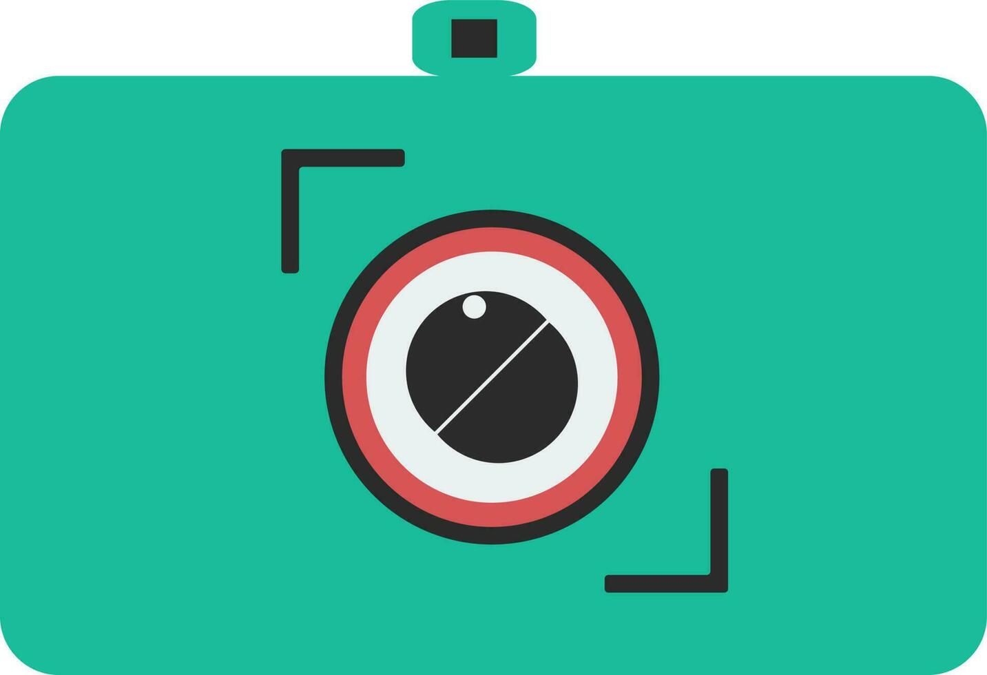 Green illustration of a camera icon. vector