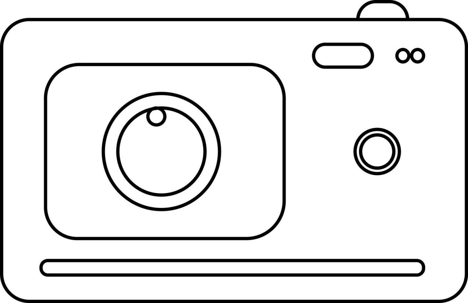 Isolated camera in black line art illustration. vector