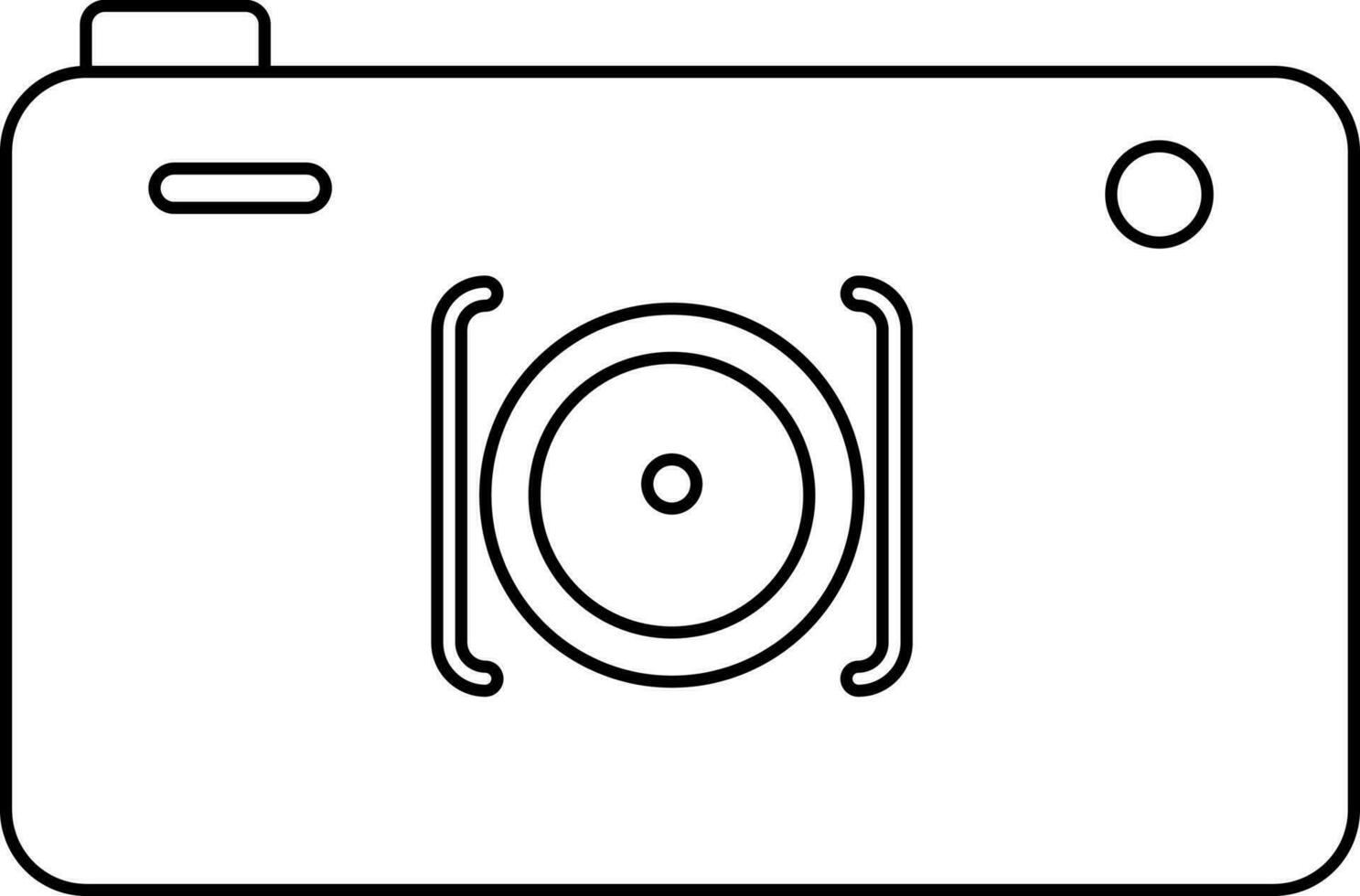 Line art illustration of a camera icon. vector