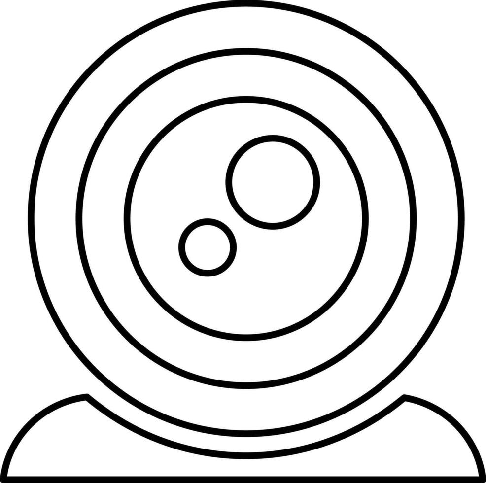 Camera lens icon. Line art illustration. vector