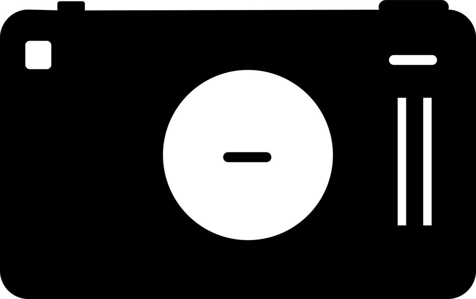 Black and white flat style camera. vector