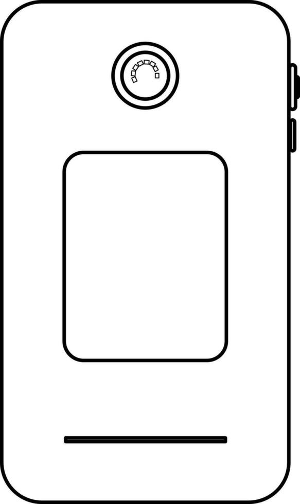 Phone case with camera in line art illustration. vector