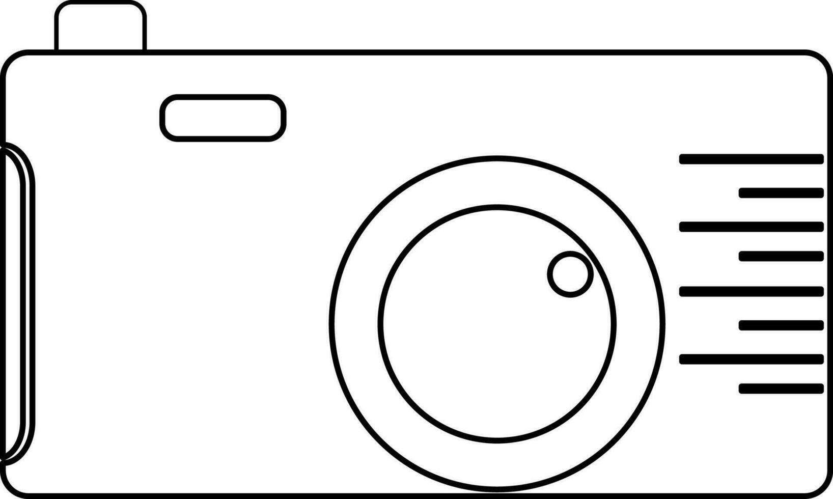 Line art illustration of a camera icon. vector