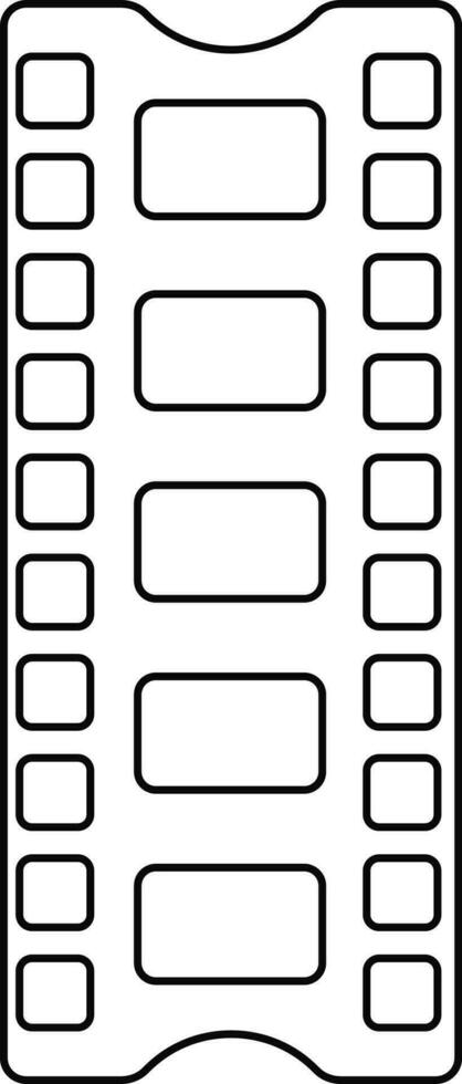 Isolated filmstrip in black line art. vector