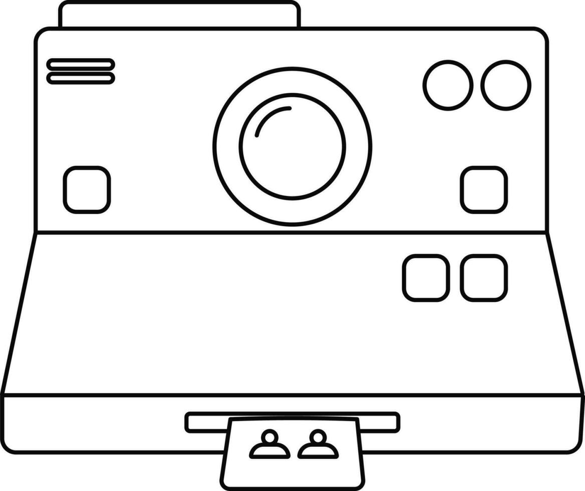 Flat style polaroid camera icon. vector