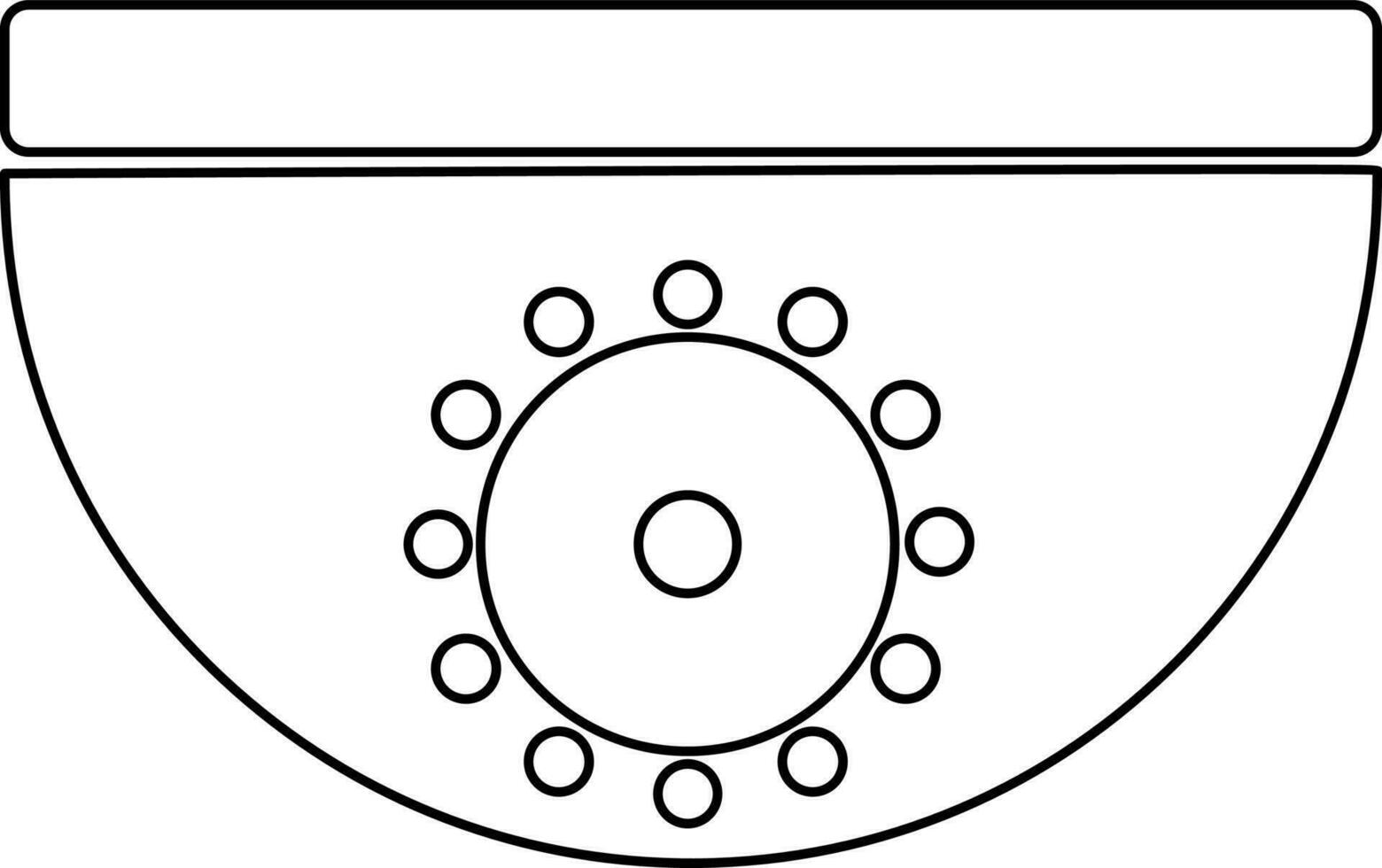 negro línea Arte seguridad cctv cámara. vector