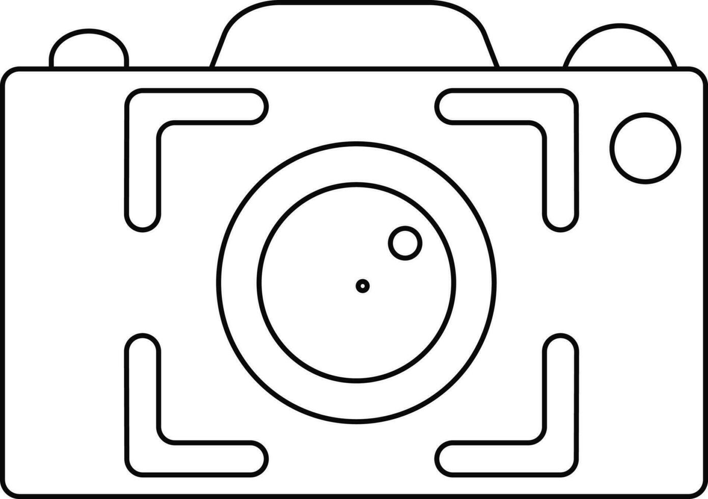 Black line art capature photo camera. vector