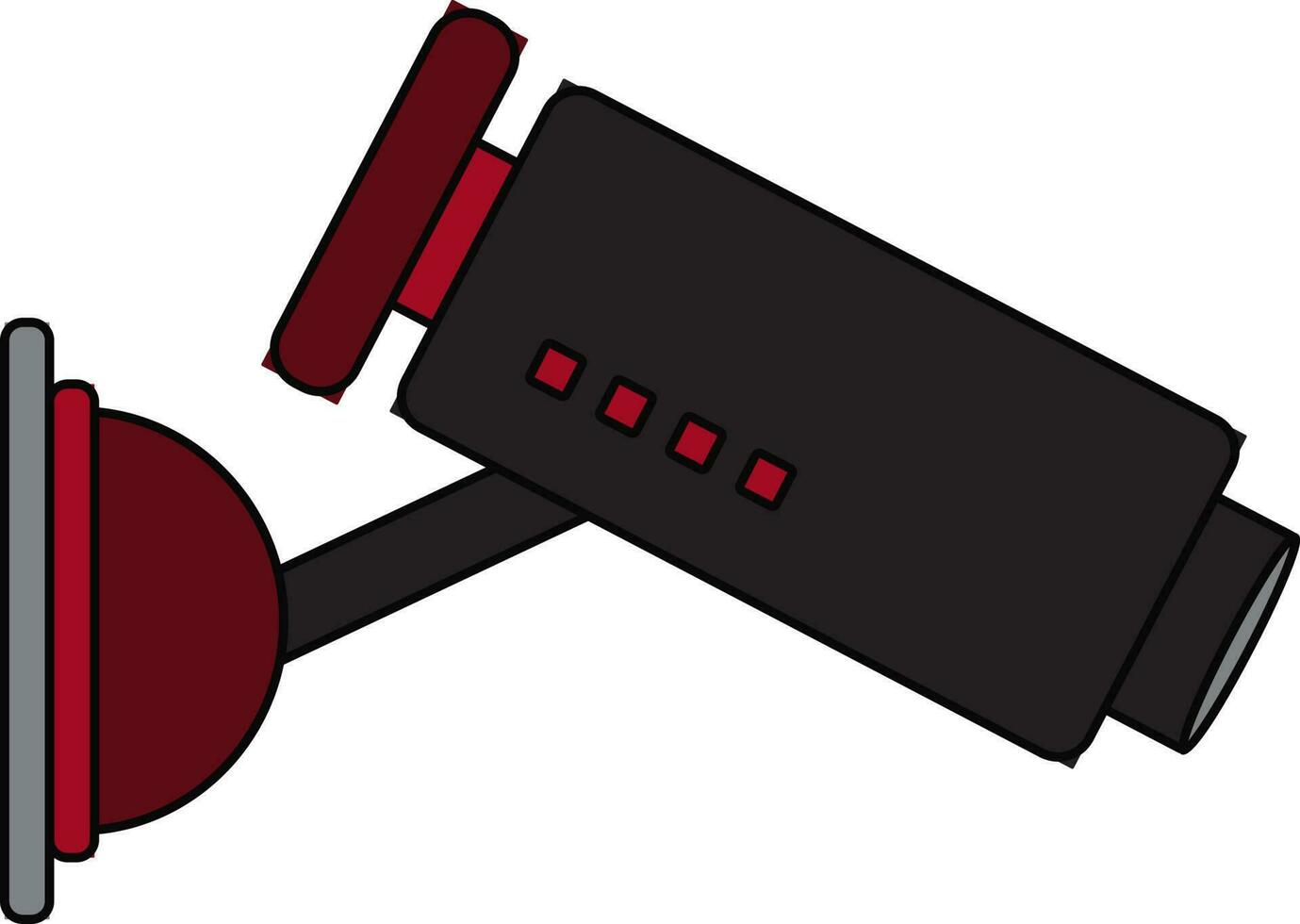 Black and brown security camera. vector