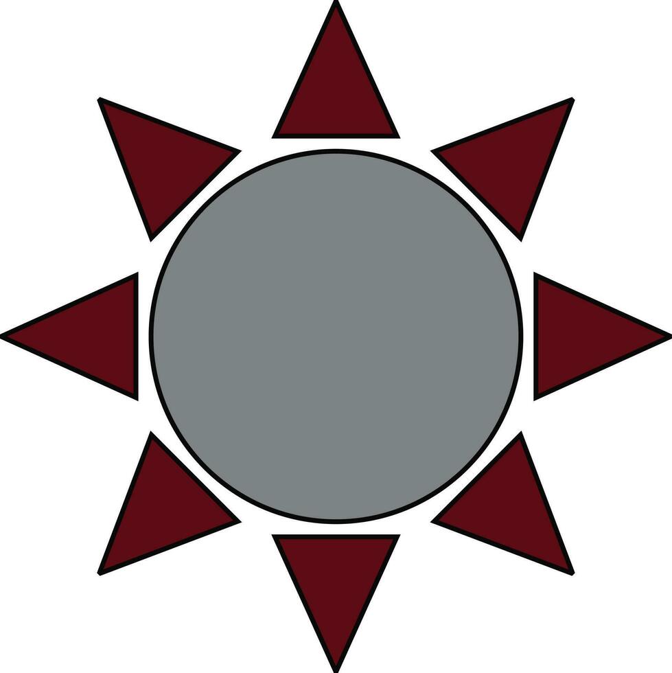 Brown and grey sunlight mode in black line art. vector