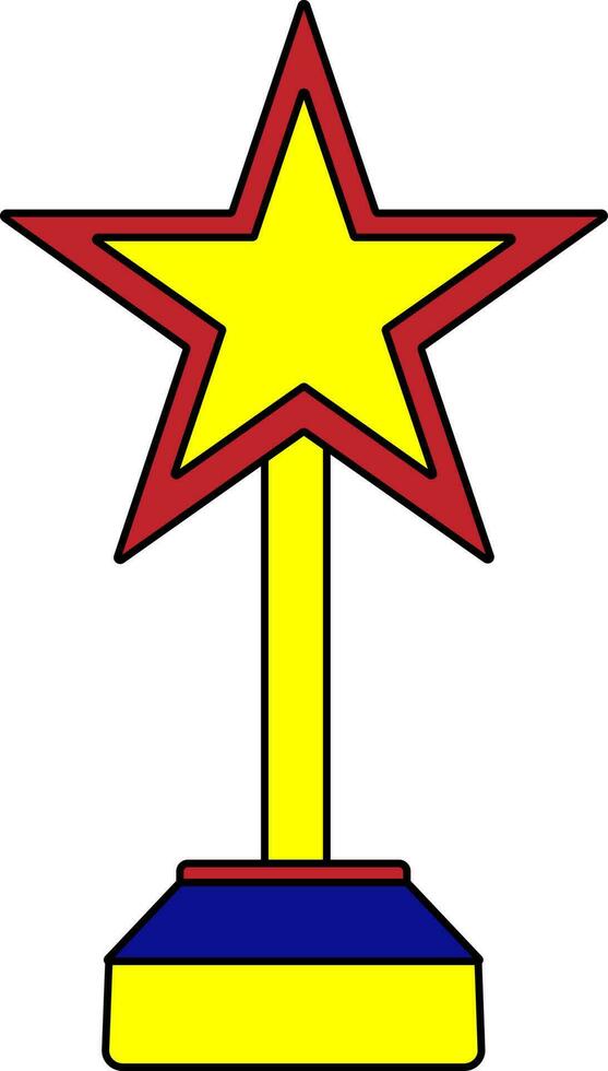 Isolated star trophy in flat style. vector