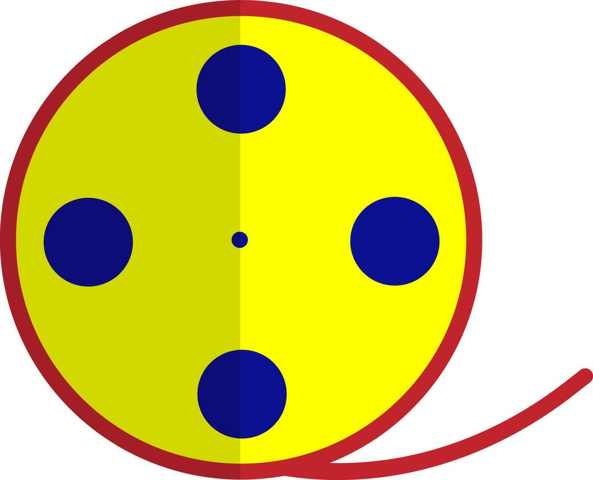 Rolled film reel in flat style. vector