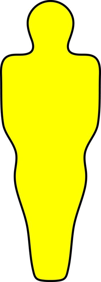 Isolated faceless man in yellow color. vector