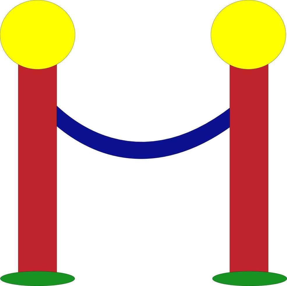plano estilo barrera con cuerda icono. vector