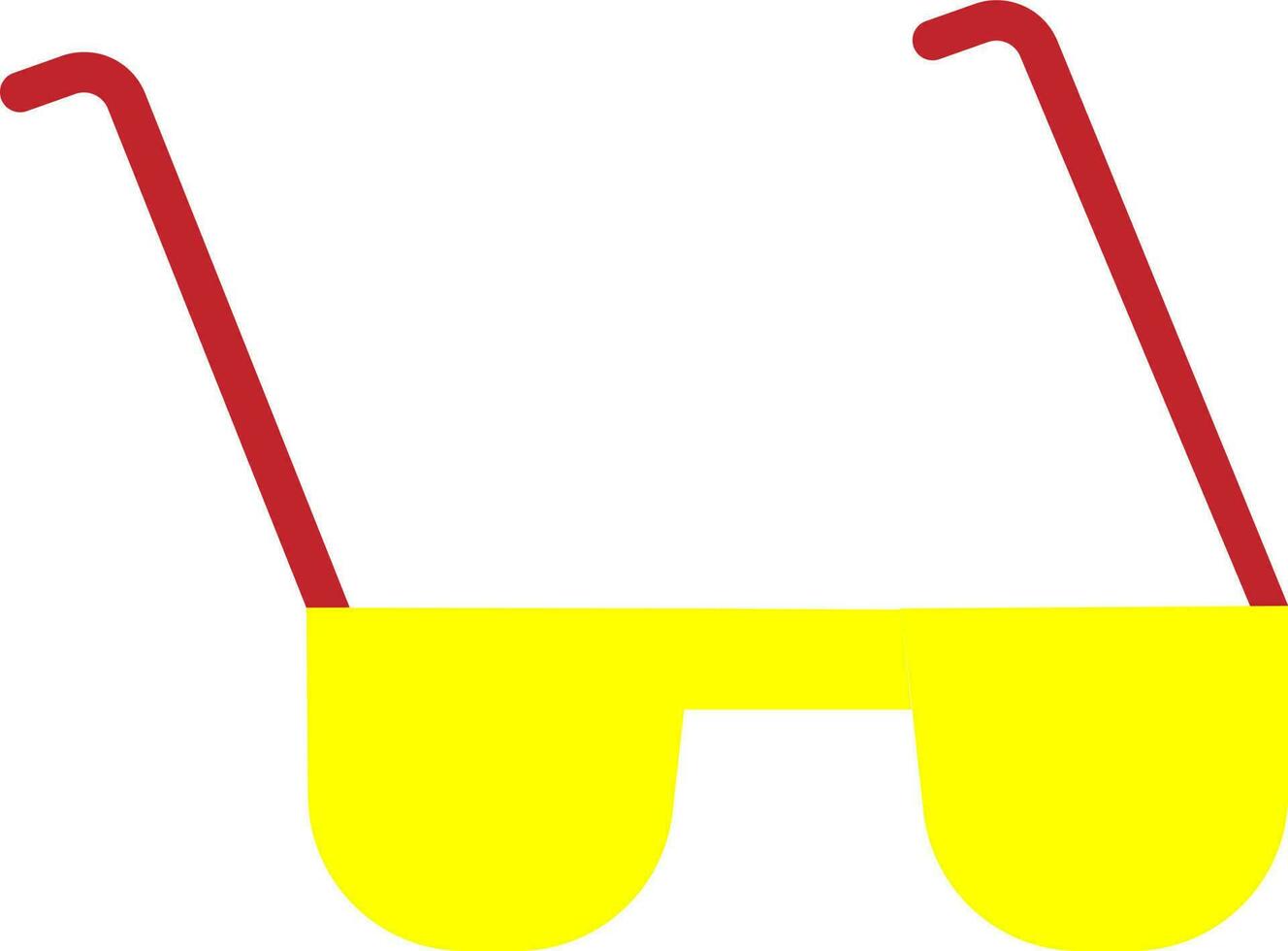 Red and yellow sun glass icon. vector