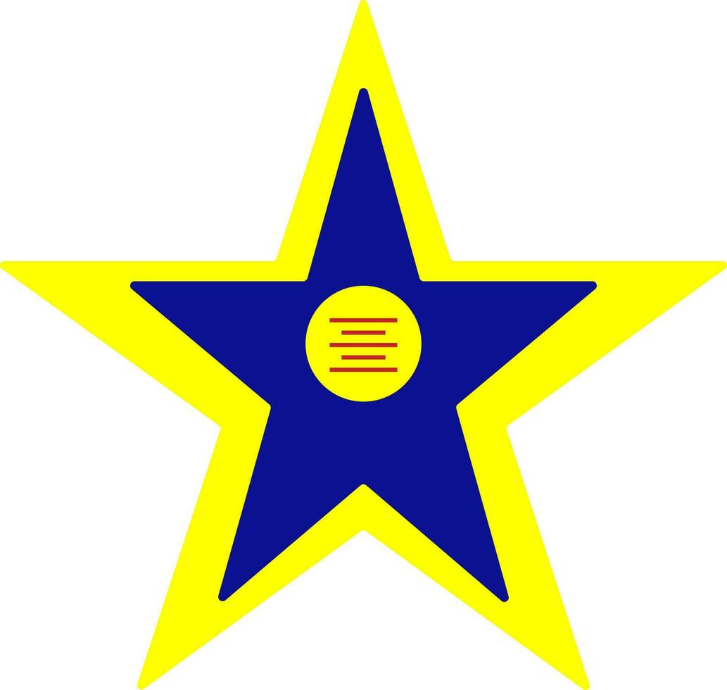 ilustración de un estrella en azul y amarillo color. vector