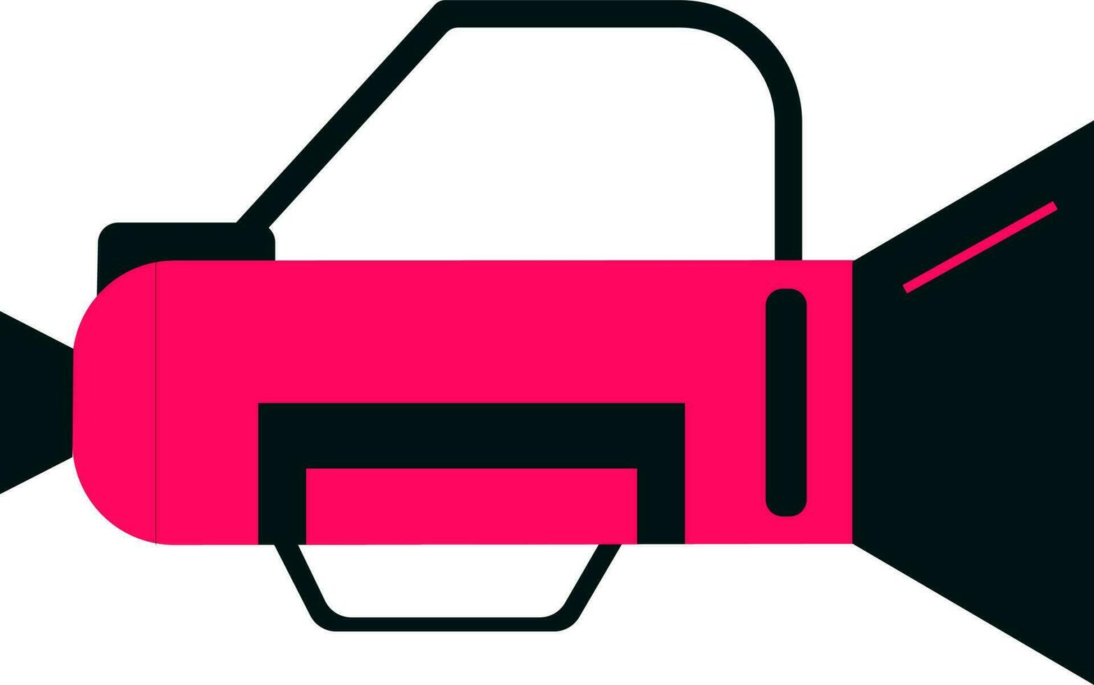 Video camera in pink and black color. vector