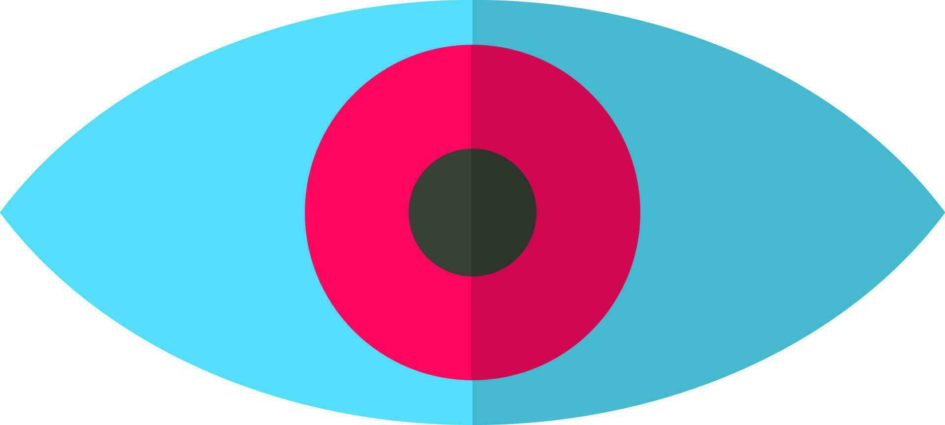 Isolated eye lens in blue and pink color. vector