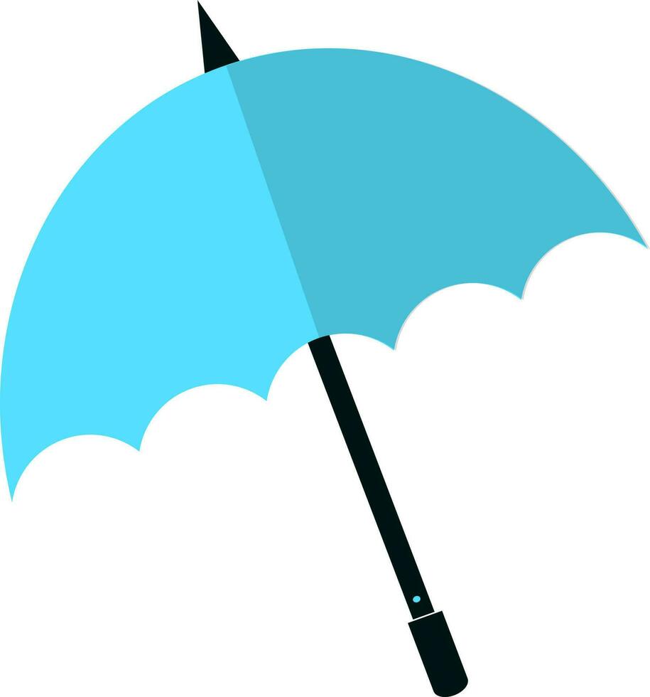 Isolated umbrella in black and blue color. vector