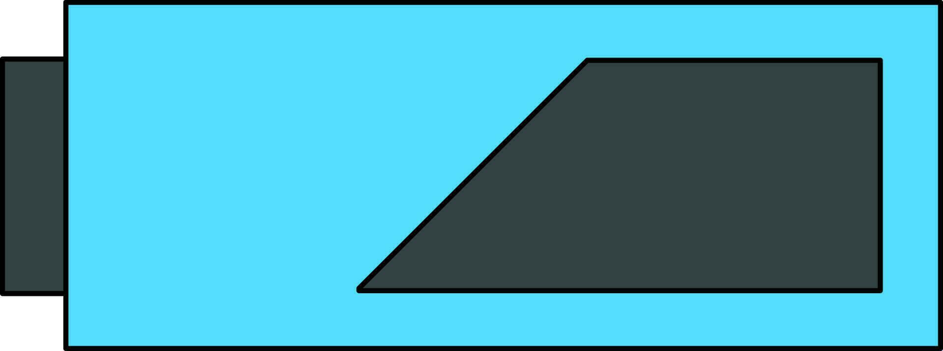 Blue and black battery in flat style. vector