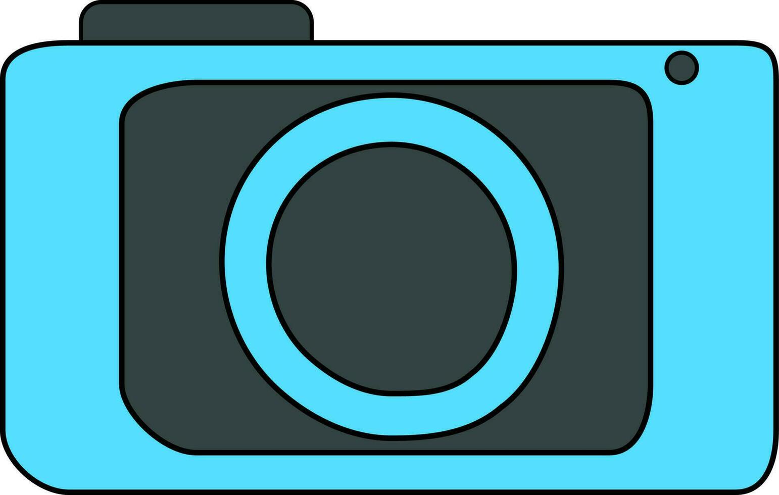 Black and blue digital camera. vector