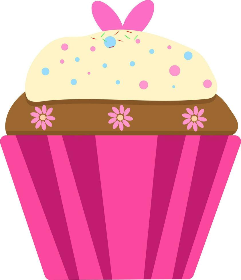 Illustration of sweet cupcake. vector