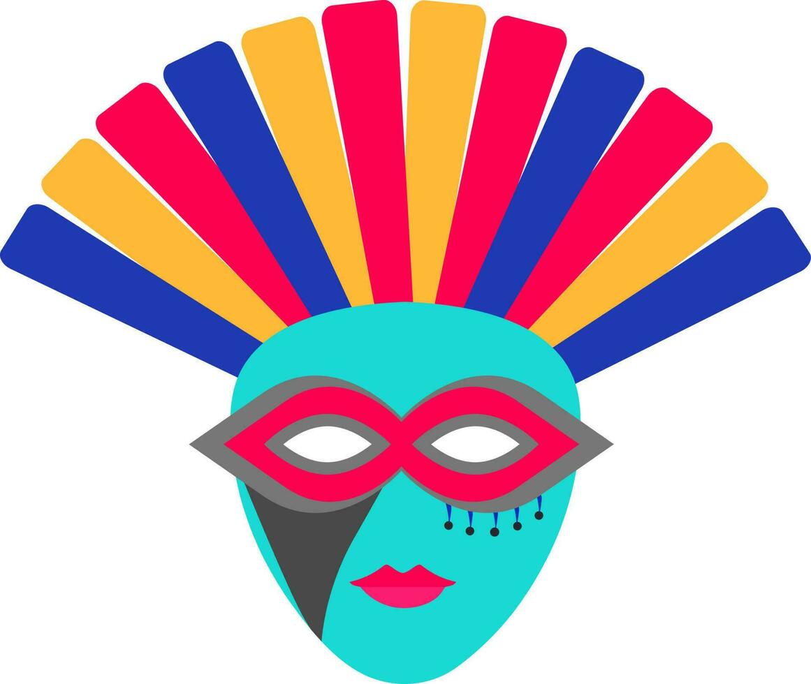 ilustración de carnaval cara mascarilla. vector