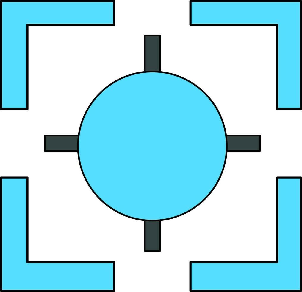 Flat style camera focus icon. vector