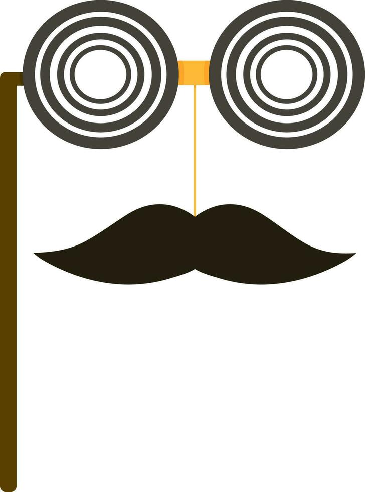 ilustración de lentes con Bigote. vector