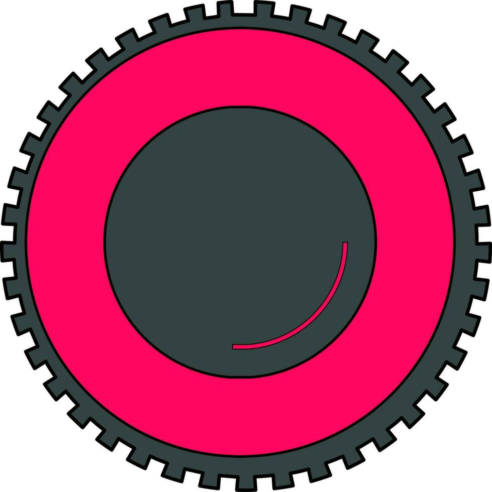 Black and pink camera lens. vector