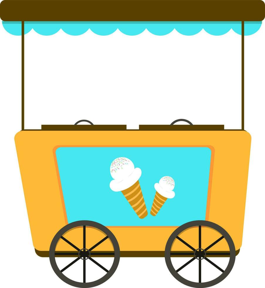 Illustration of ice cream cart. vector