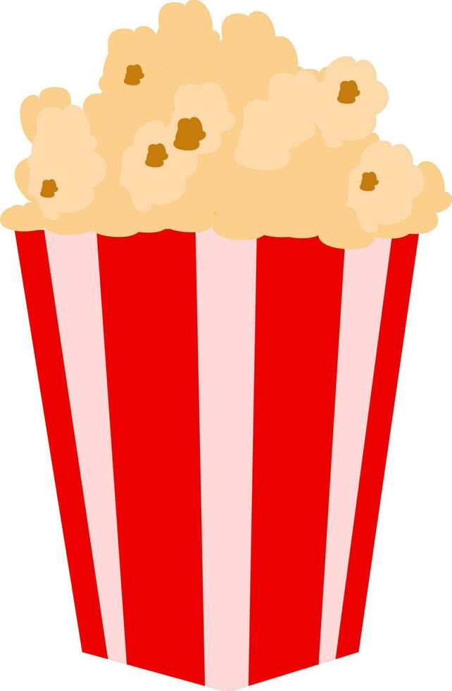 Illustration of popcorn in box. vector