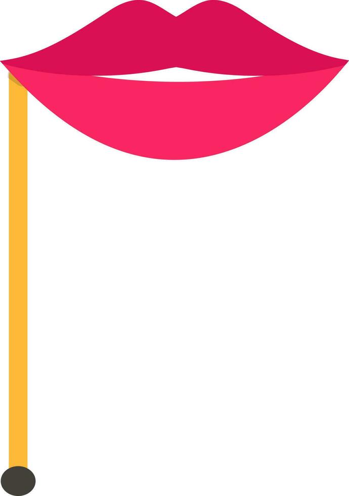 Illustration of lips with stick. vector