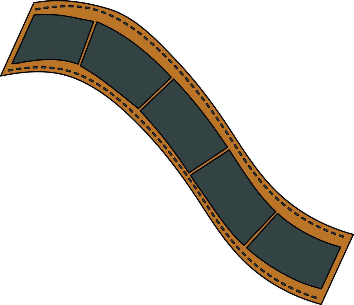 Black and brown film strip. vector