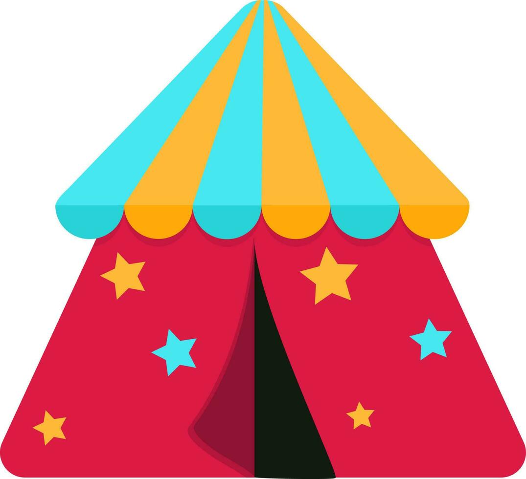 Illustration of colorful circus tent. vector
