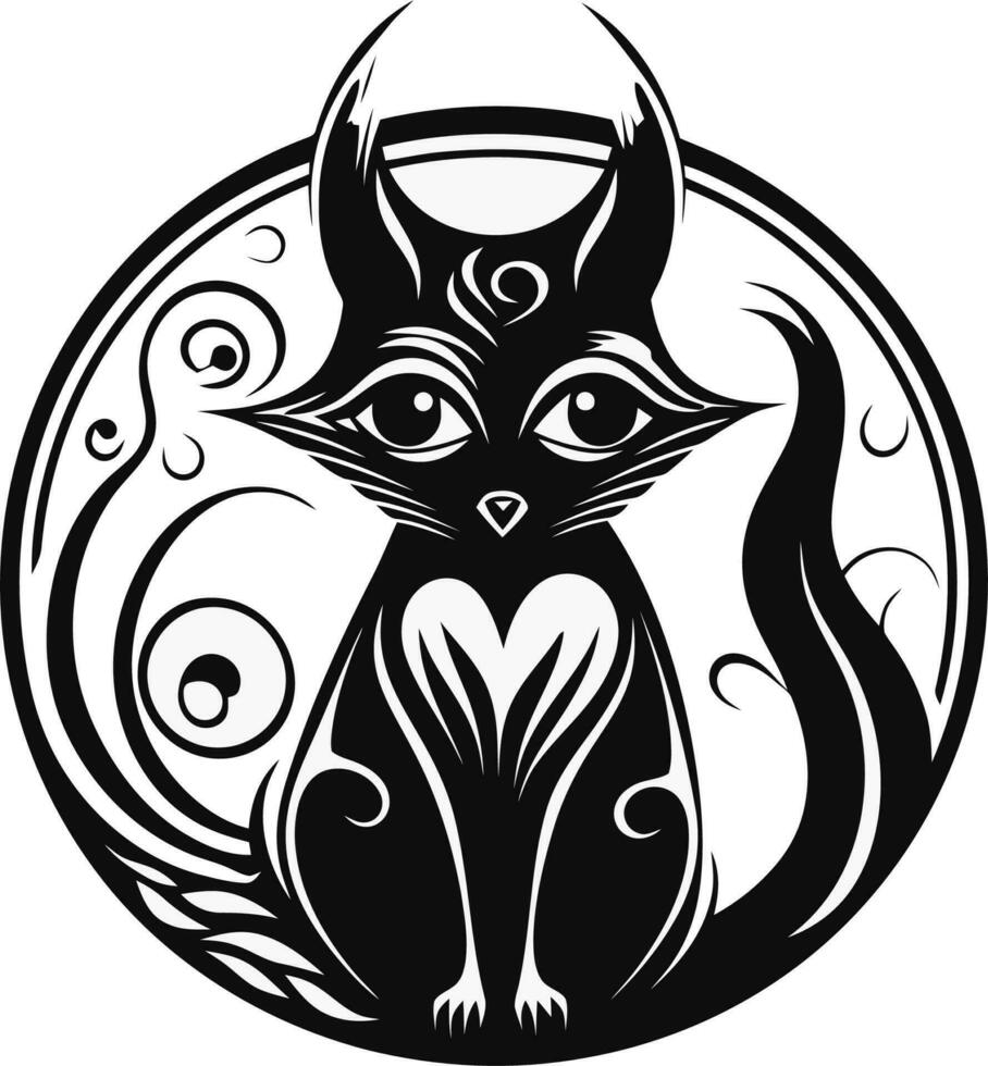 black cat logo vector