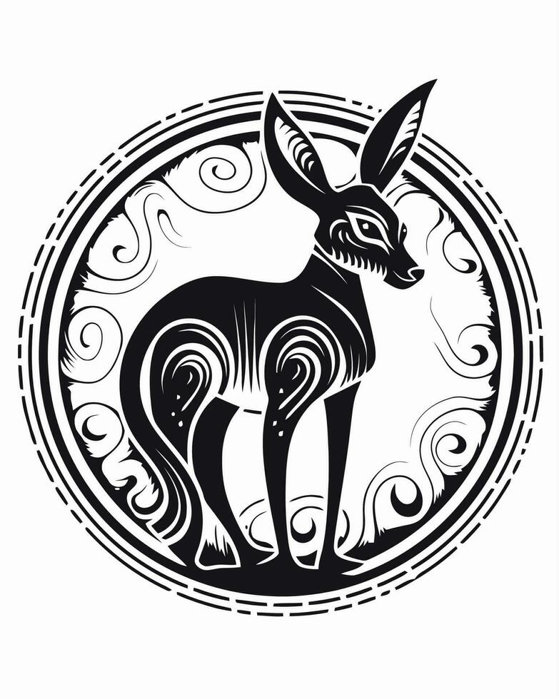 jack rabbit logo vector