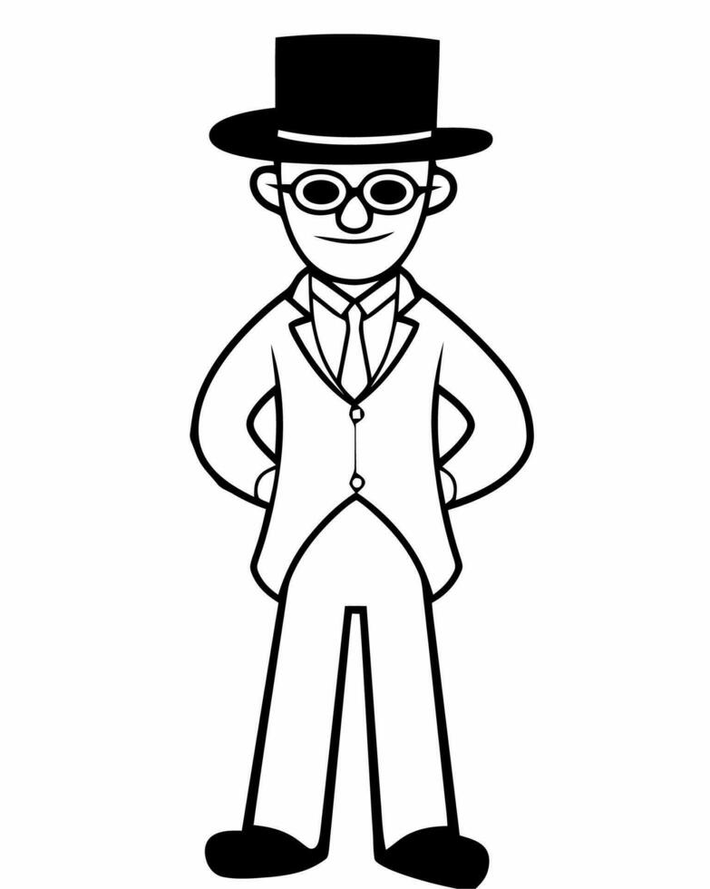 gentleman with a top hat vector