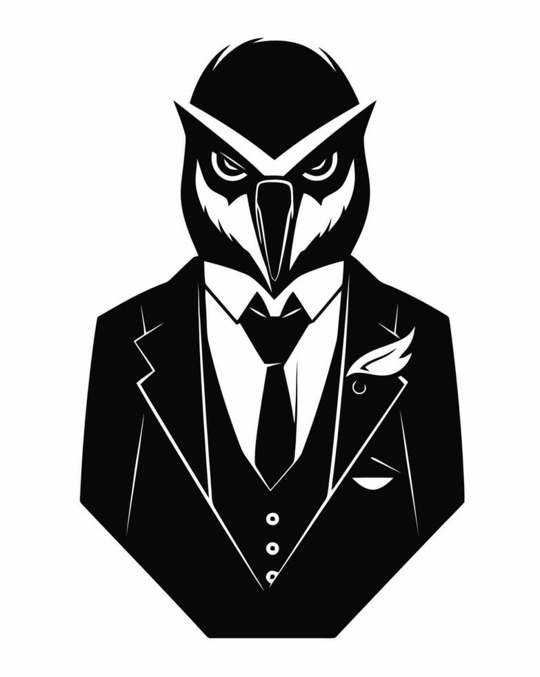 penguin in a suit vector