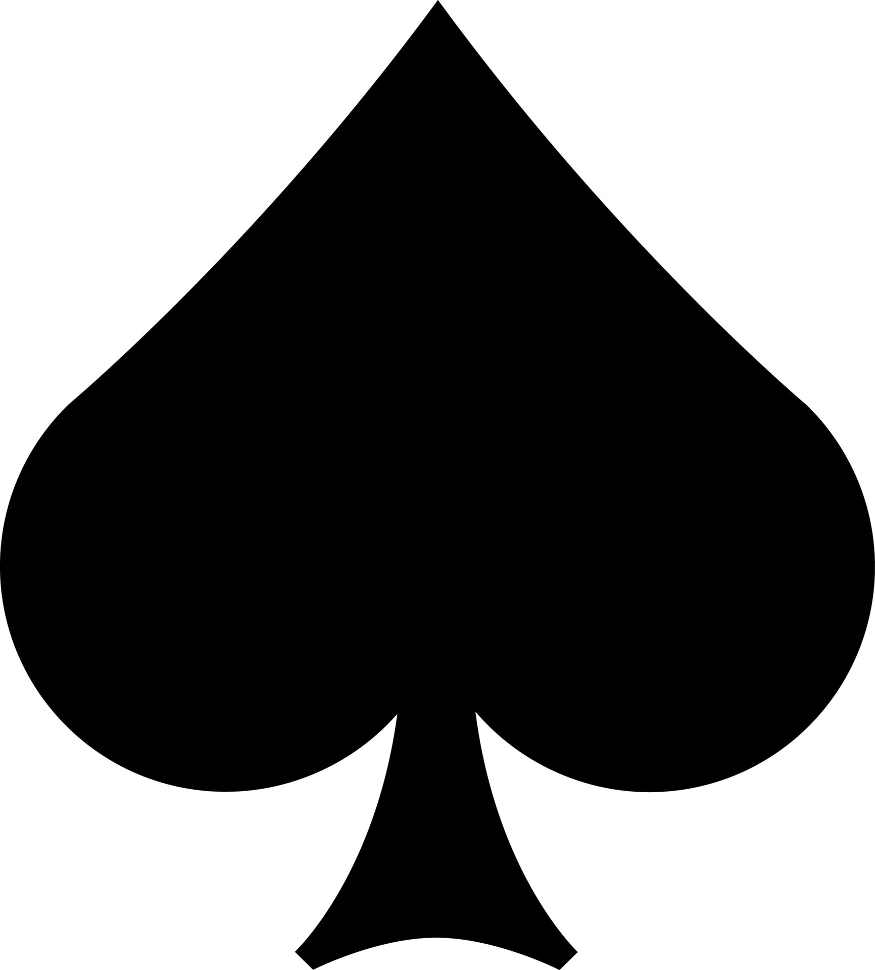 Black silhouette of Spade suit icon. 24226441 Vector Art at Vecteezy