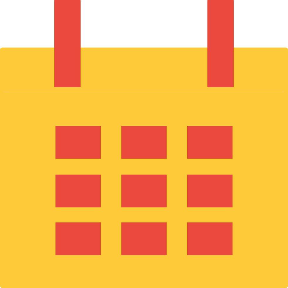 Isolated red and yellow calendar. vector