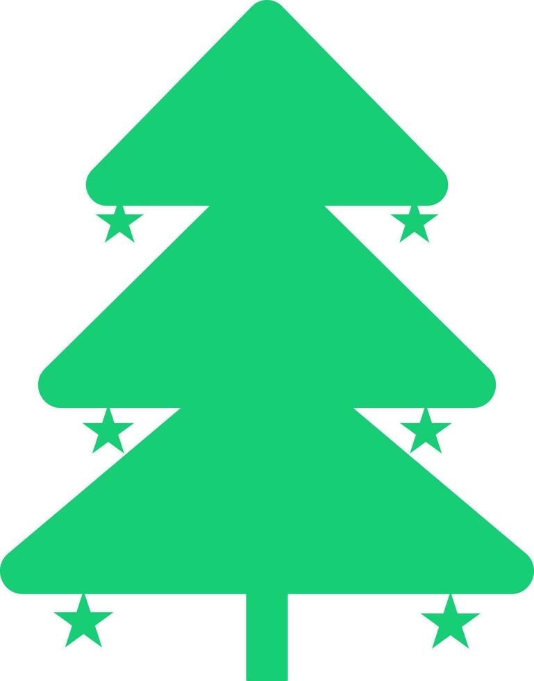 Stars decorated christmas tree on background. vector