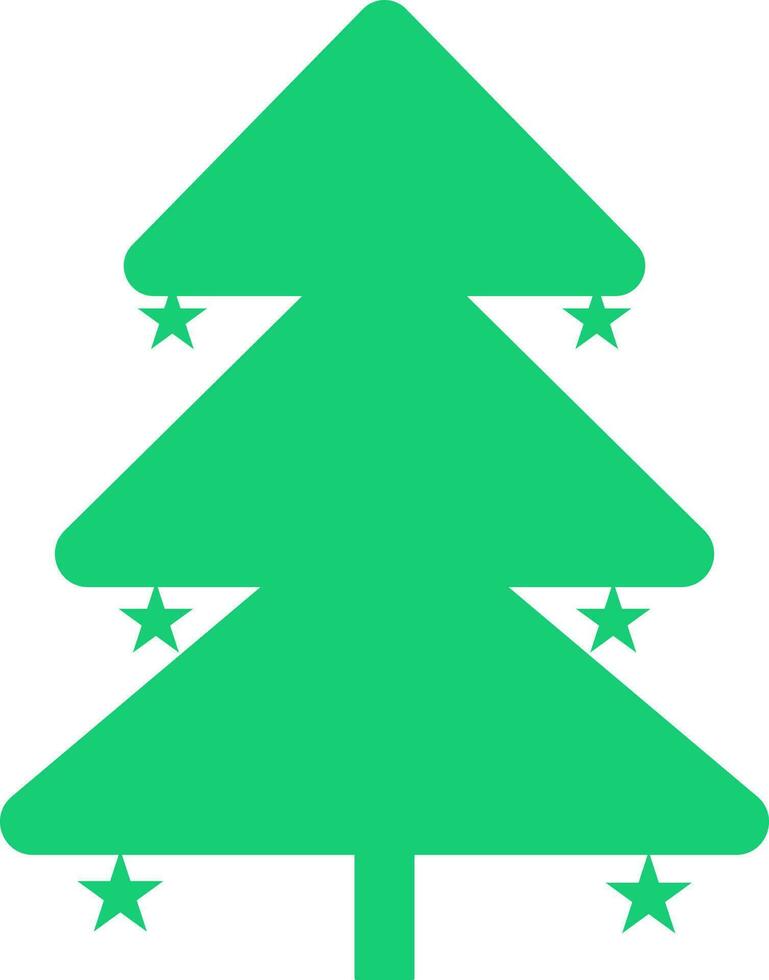 Stars decorated christmas tree on background. vector