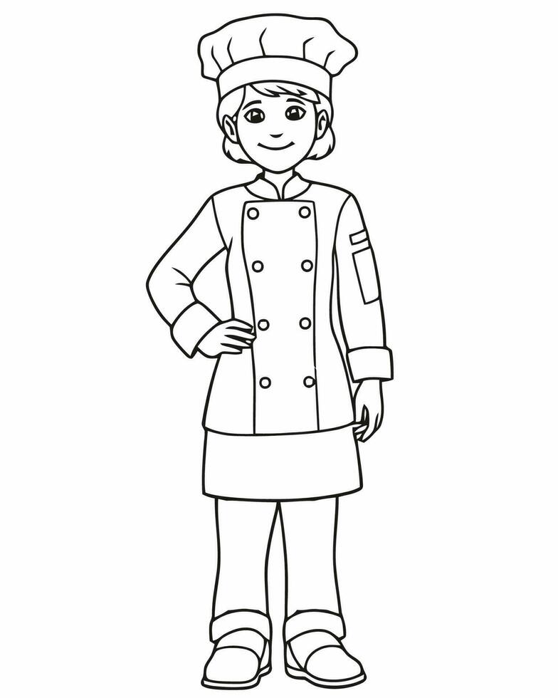 smiling chef posing vector