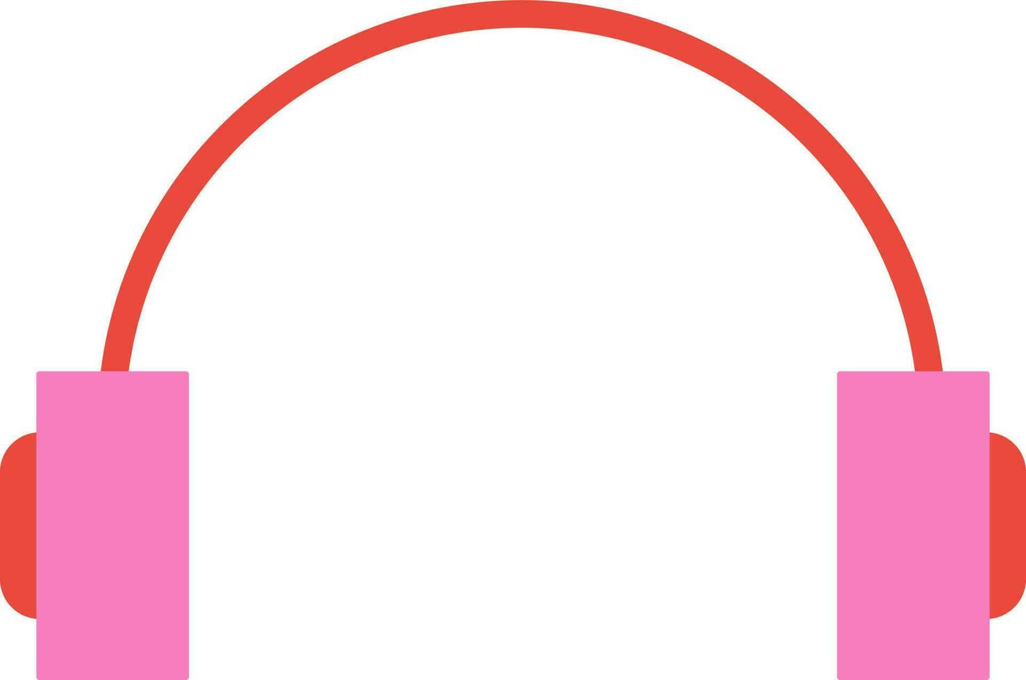 Red and pink headphone on background. vector