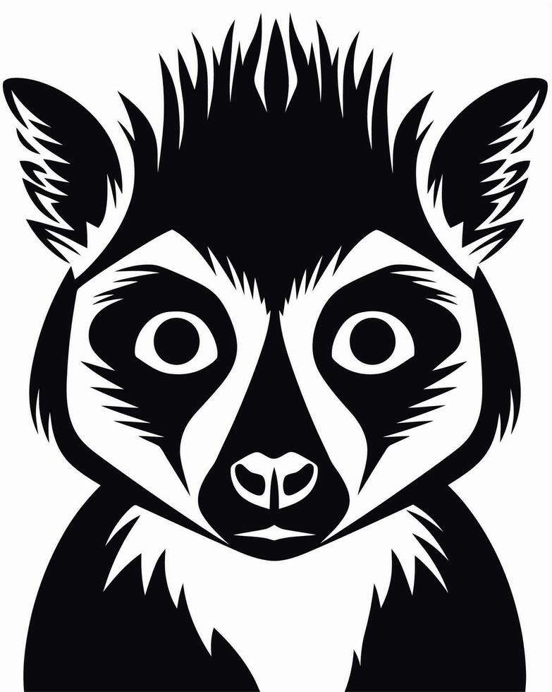 lemur black and white vector