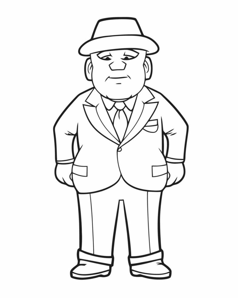 old man with a hat vector